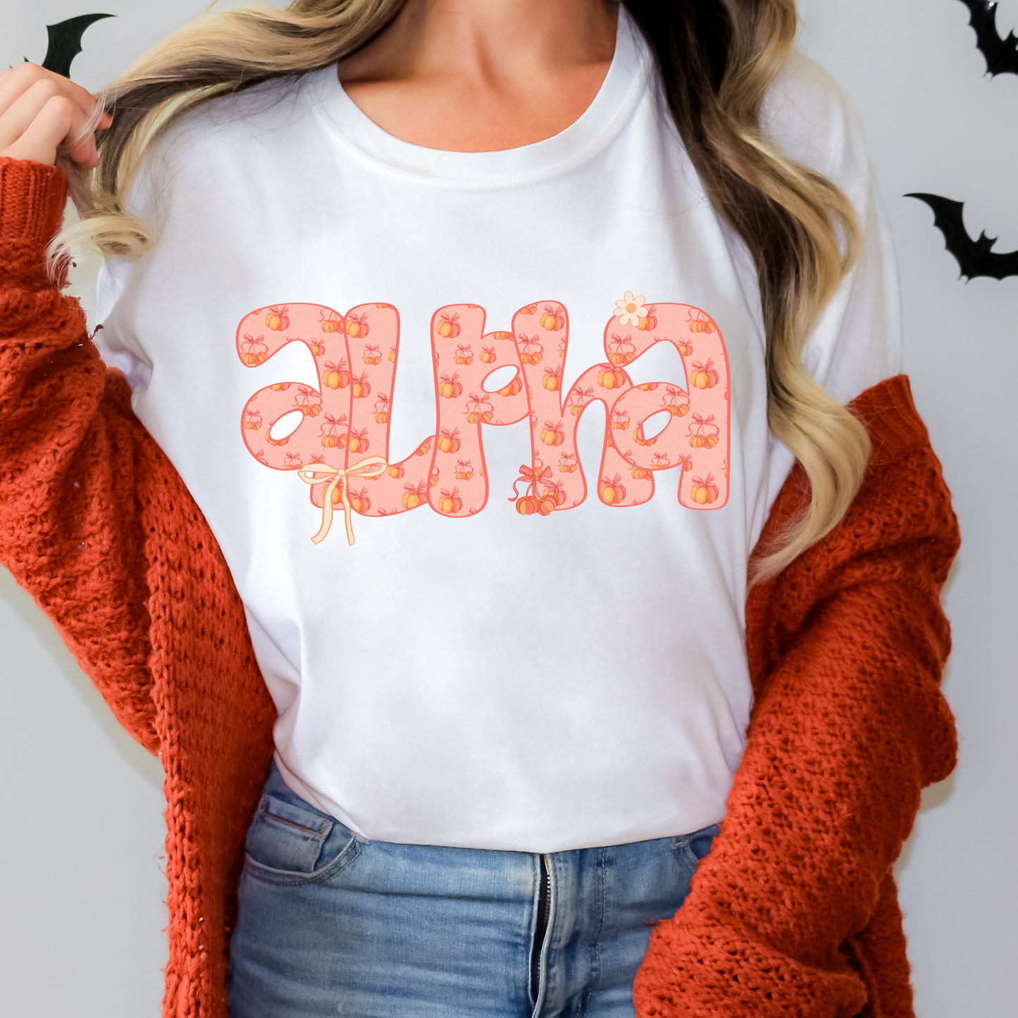 Peachy Pumpkin Fall Alpha Full Color DTF Transfer