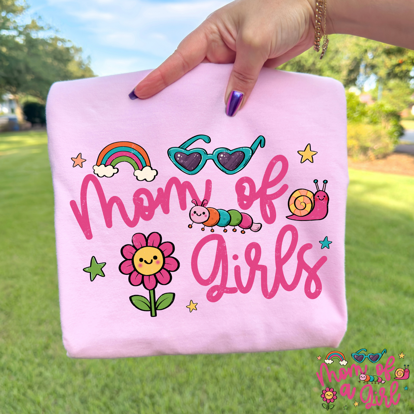 Mom of Girls (Mom of a Girl Option) Full Color DTF Transfer