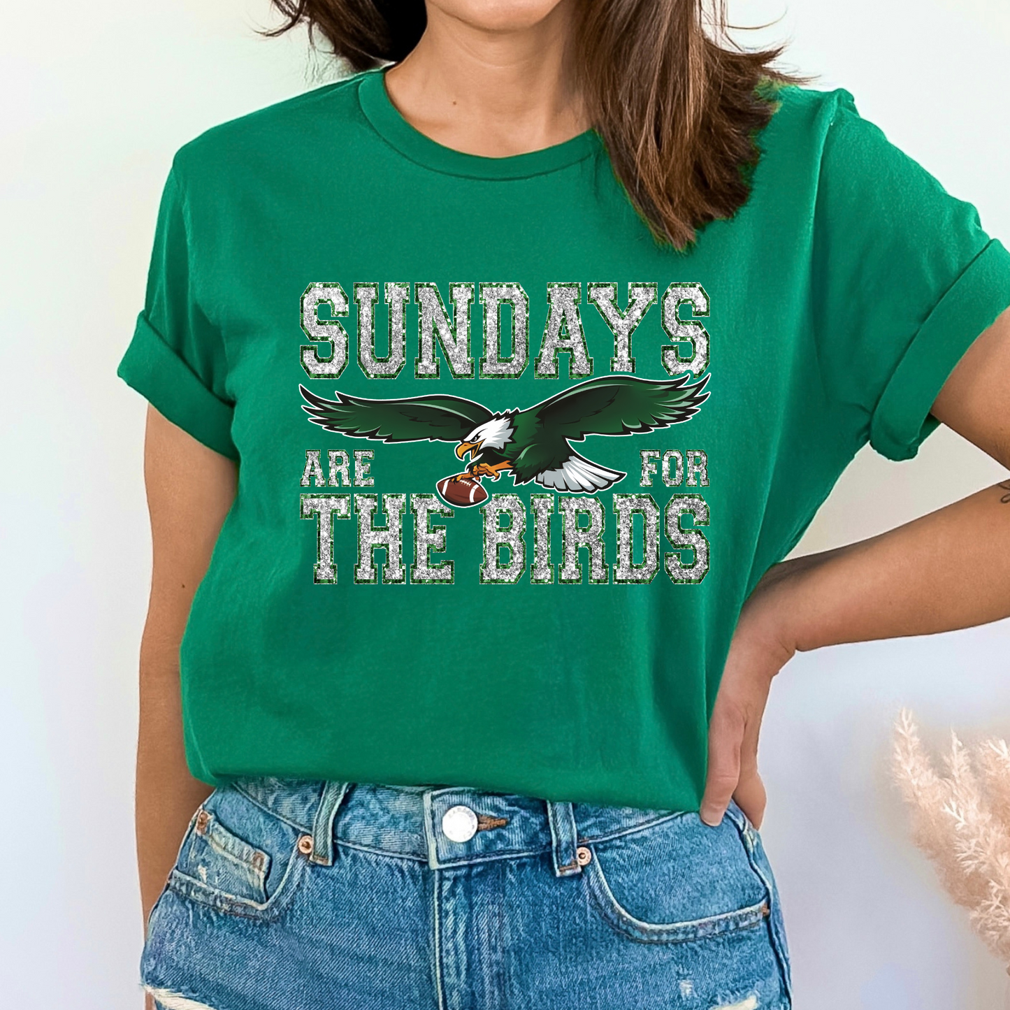 Sundays Are For The Birds (Faux Glitter) Full Color DTF Transfer