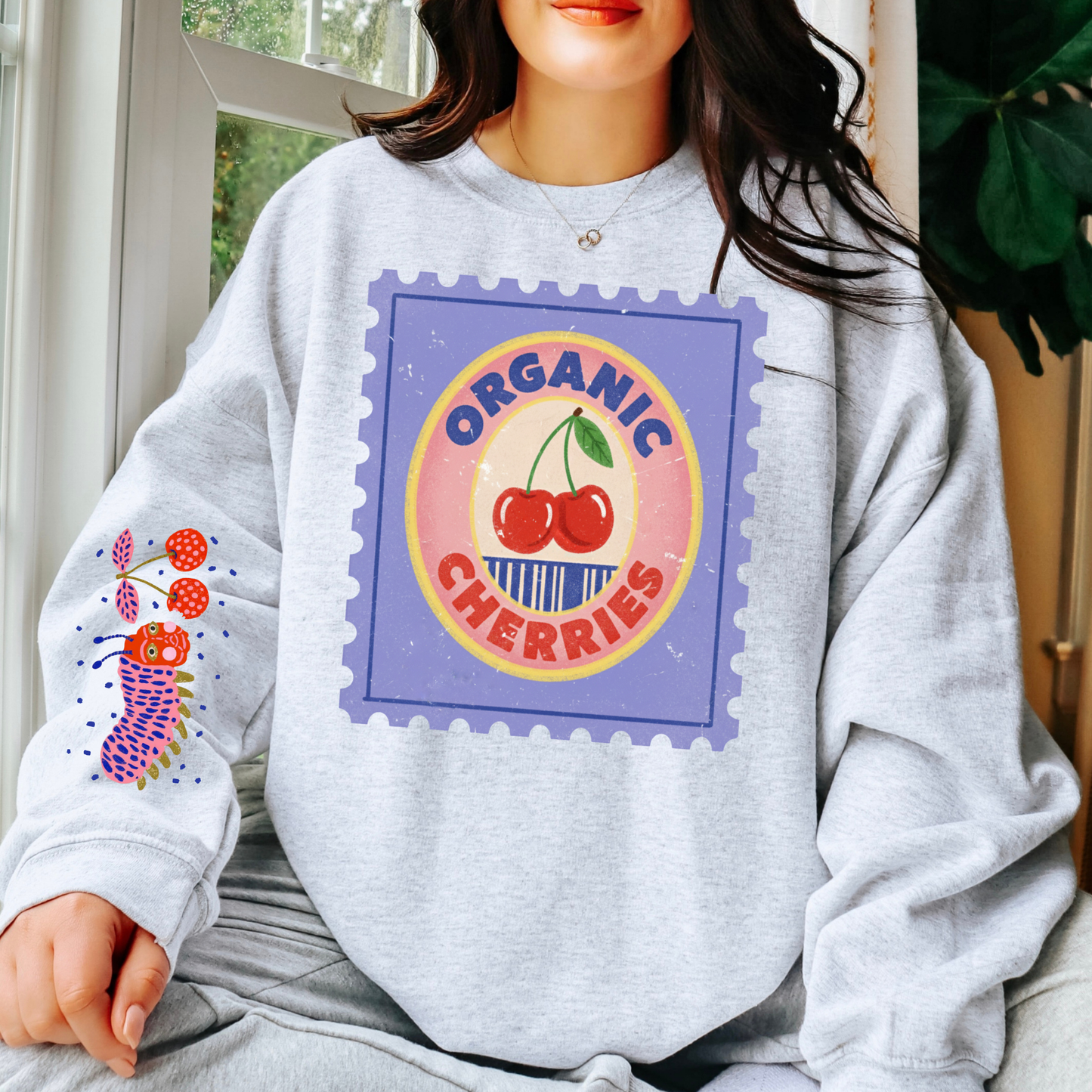 Organic Cherries (Caterpillar Sleeve Option) Full Color DTF Transfer