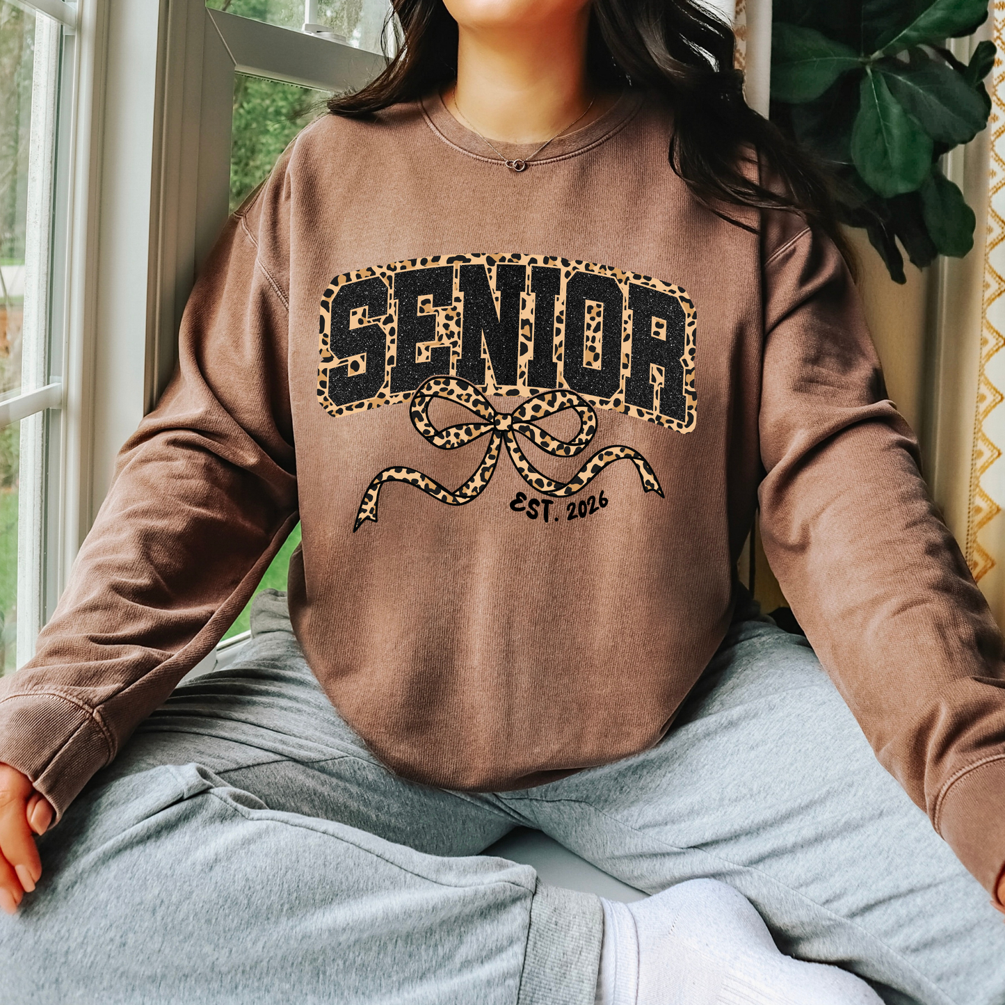 Senior Est. 2026 (Leopard Bow) Full Color DTF Transfer