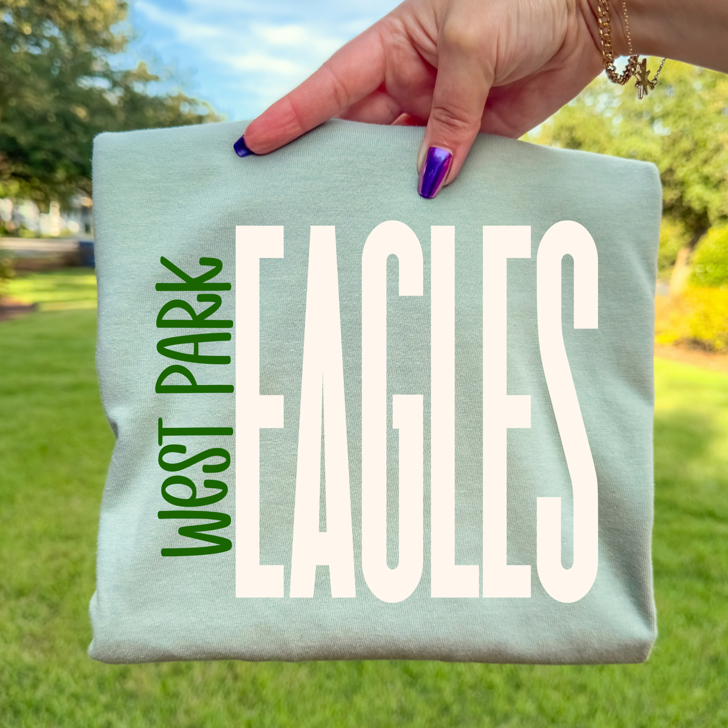 Tall Straight w/Side Text Full Color DTF Transfer