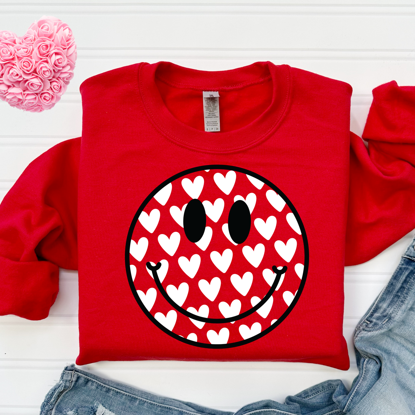 Heart Smiley (Transparent Background Fill) Full Color DTF Transfer
