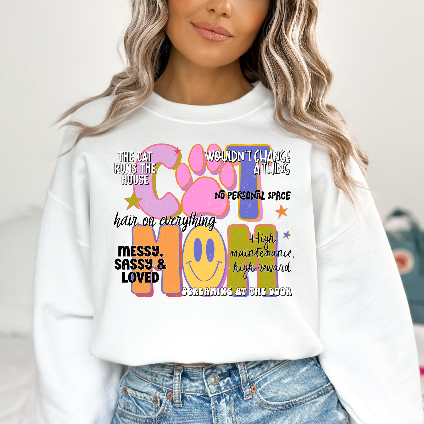 Cat Mom Full Color DTF Transfer