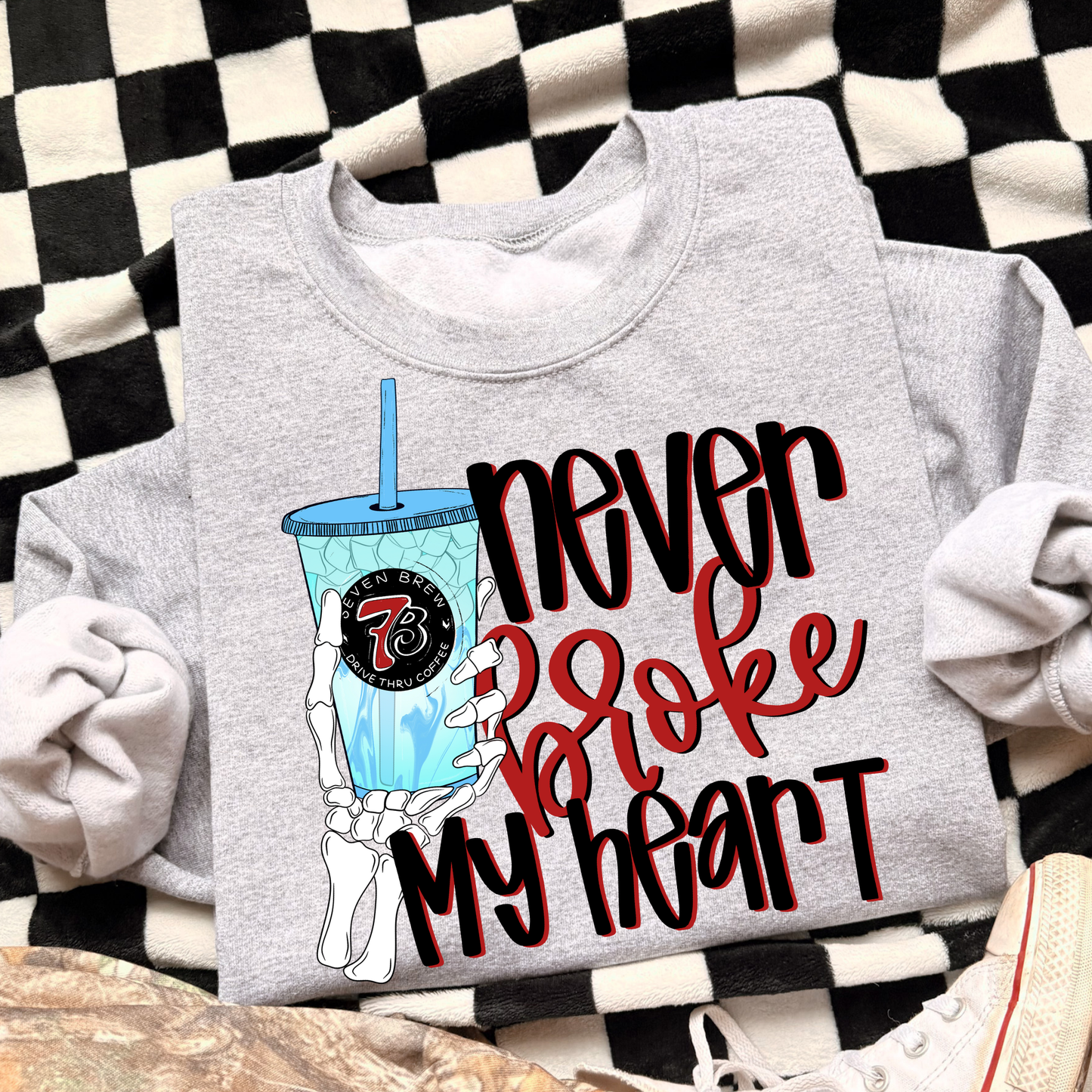 7 Brew Never Broke My Heart Full Color DTF Transfer
