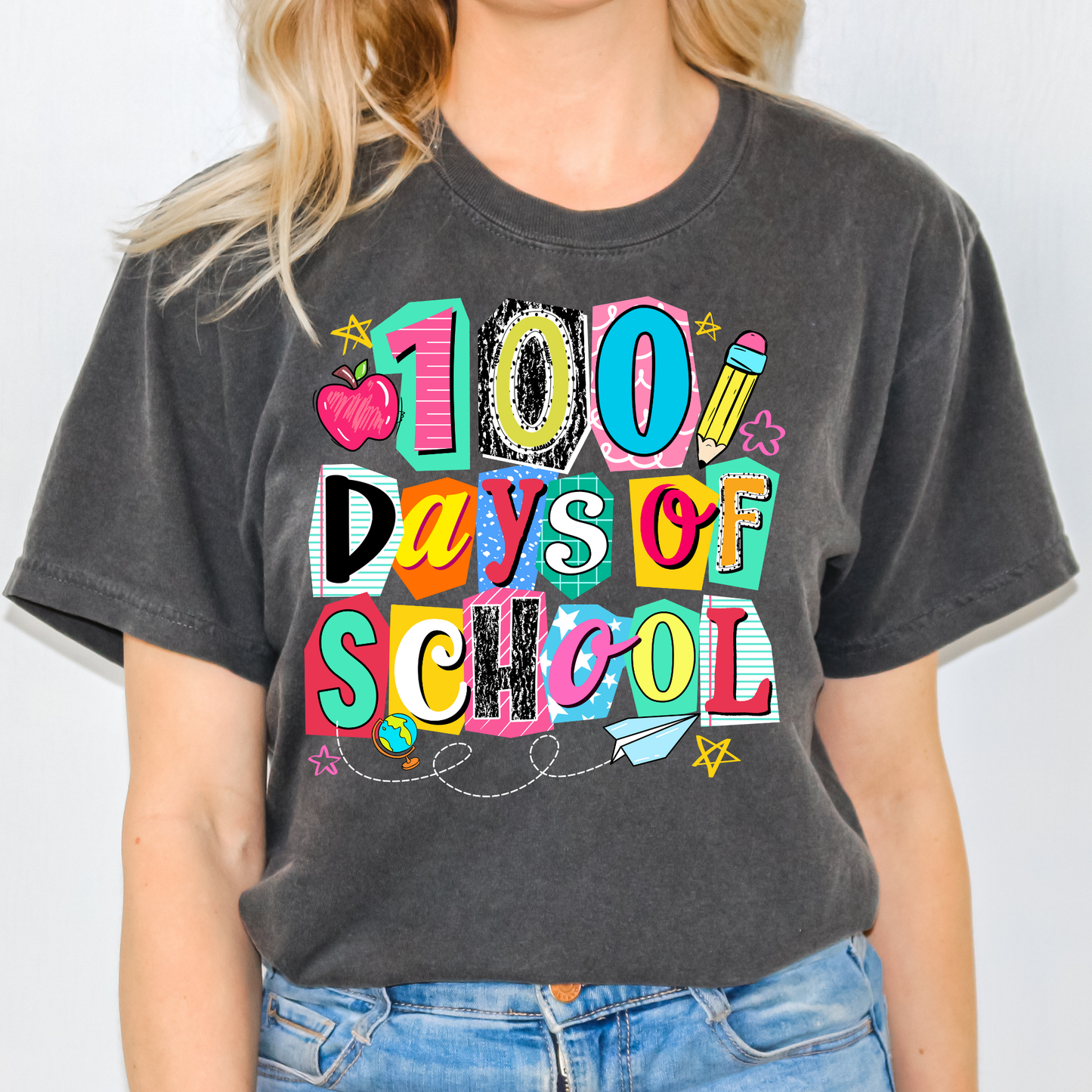 100 Days of School (Scapbook) Full Color DTF Transfer