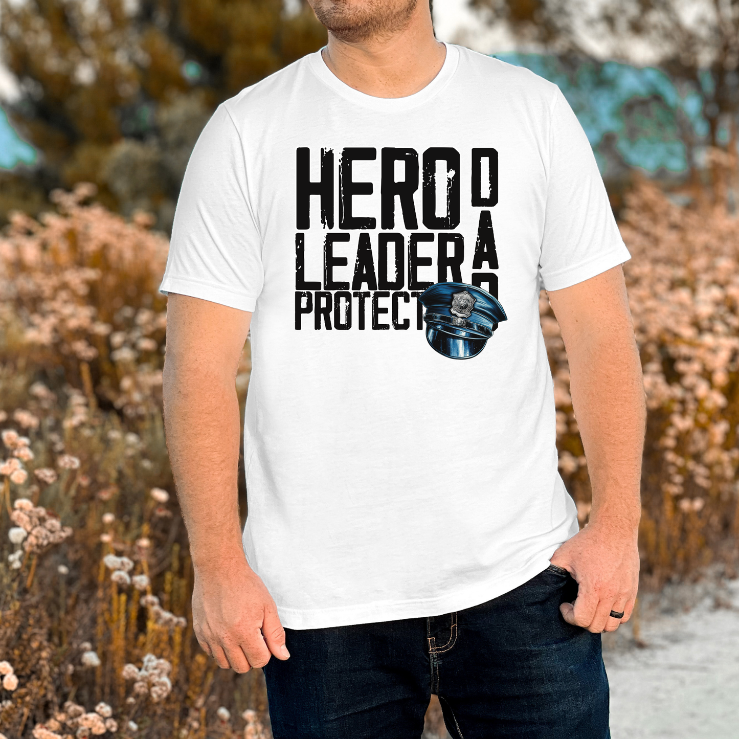 Hero Leader Protect (Dad) Police Officer Full Color DTF Transfer