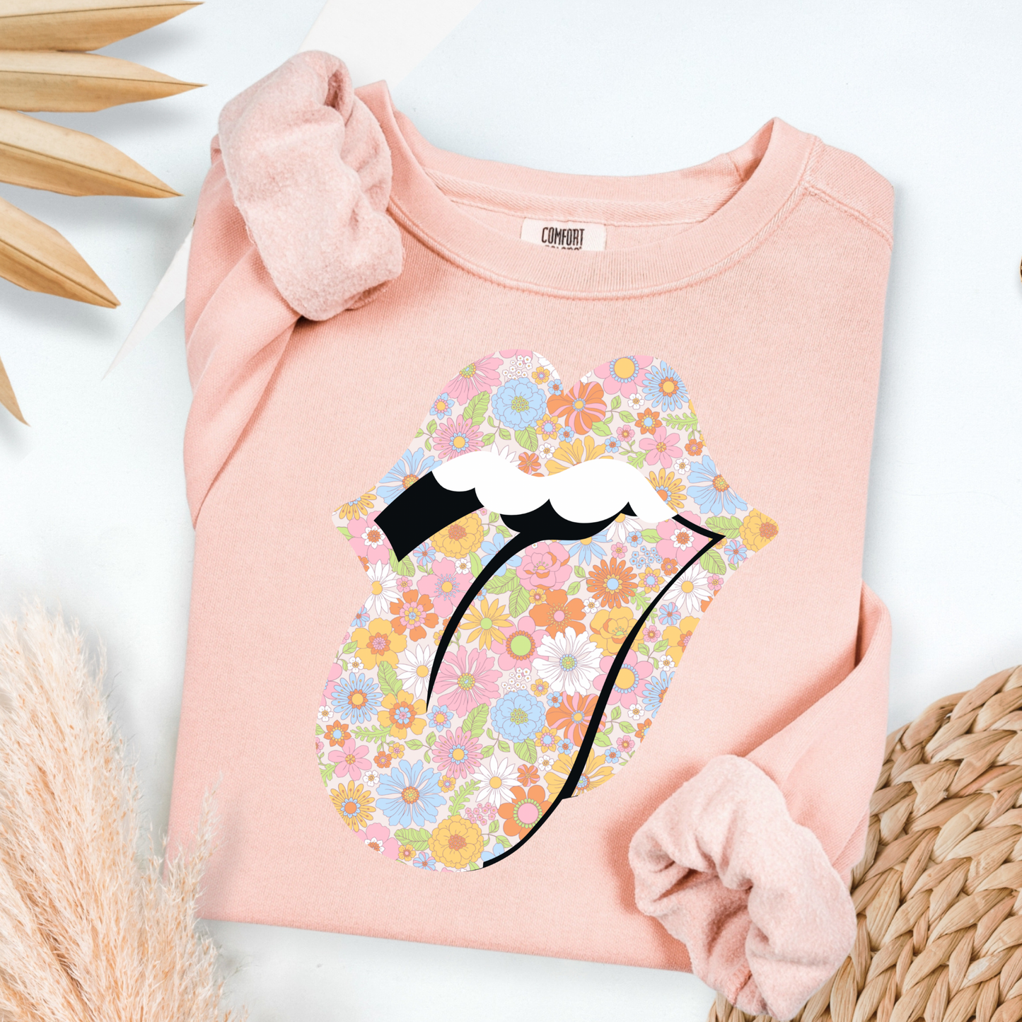 Floral Tongue Full Color DTF Transfer