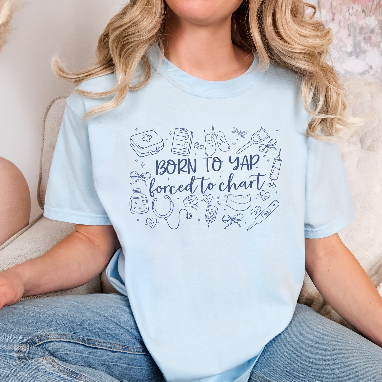 Born To Yap Forced To Chart Full Color DTF Transfer