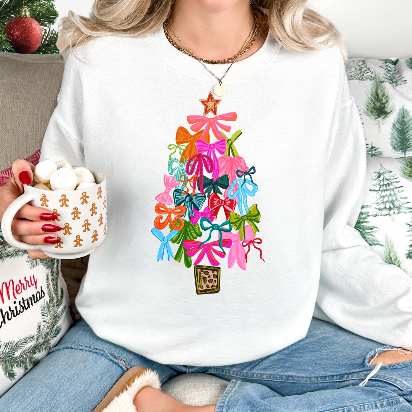 Bow Christmas Tree Full Color DTF Transfer