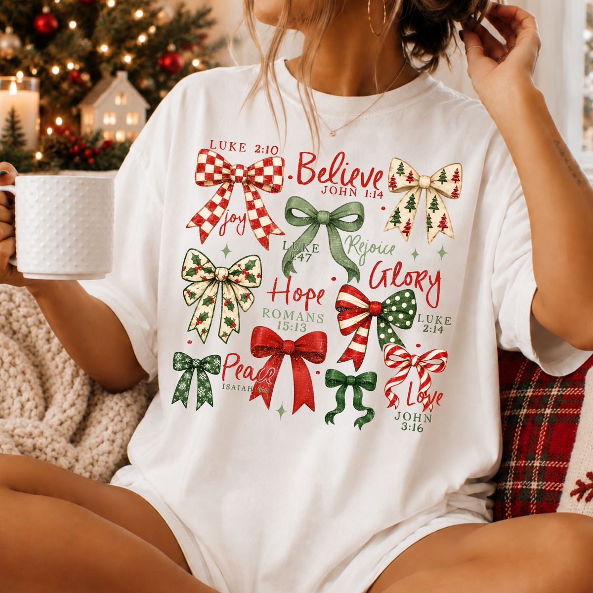 Christmas Bow Collage Full Color DTF Transfer
