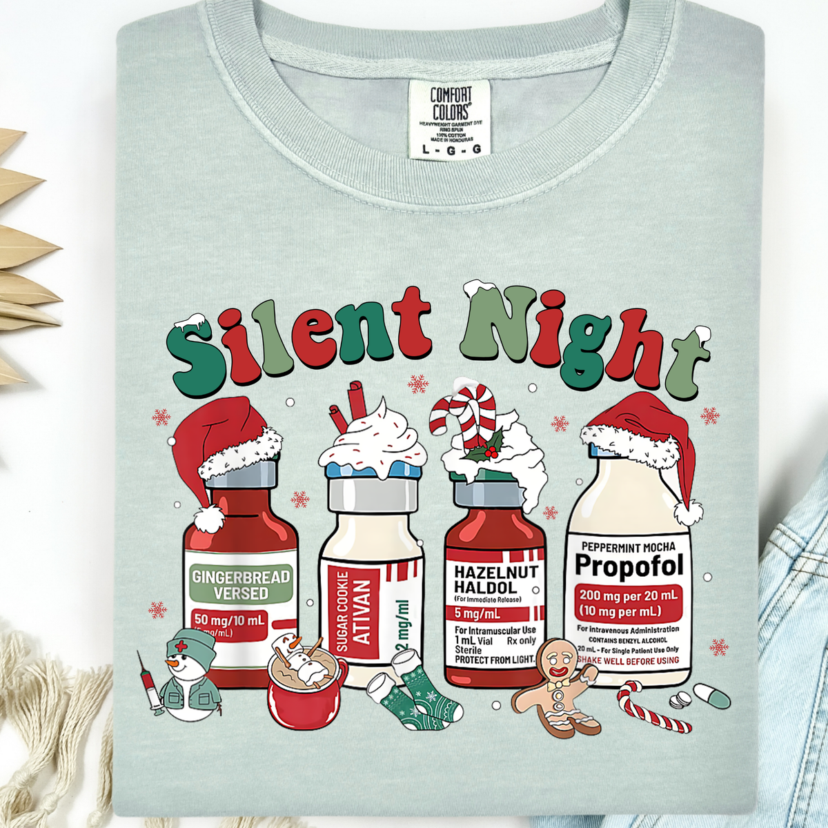 Silent Night (Christmas Medicine Vials) Full Color DTF Transfer