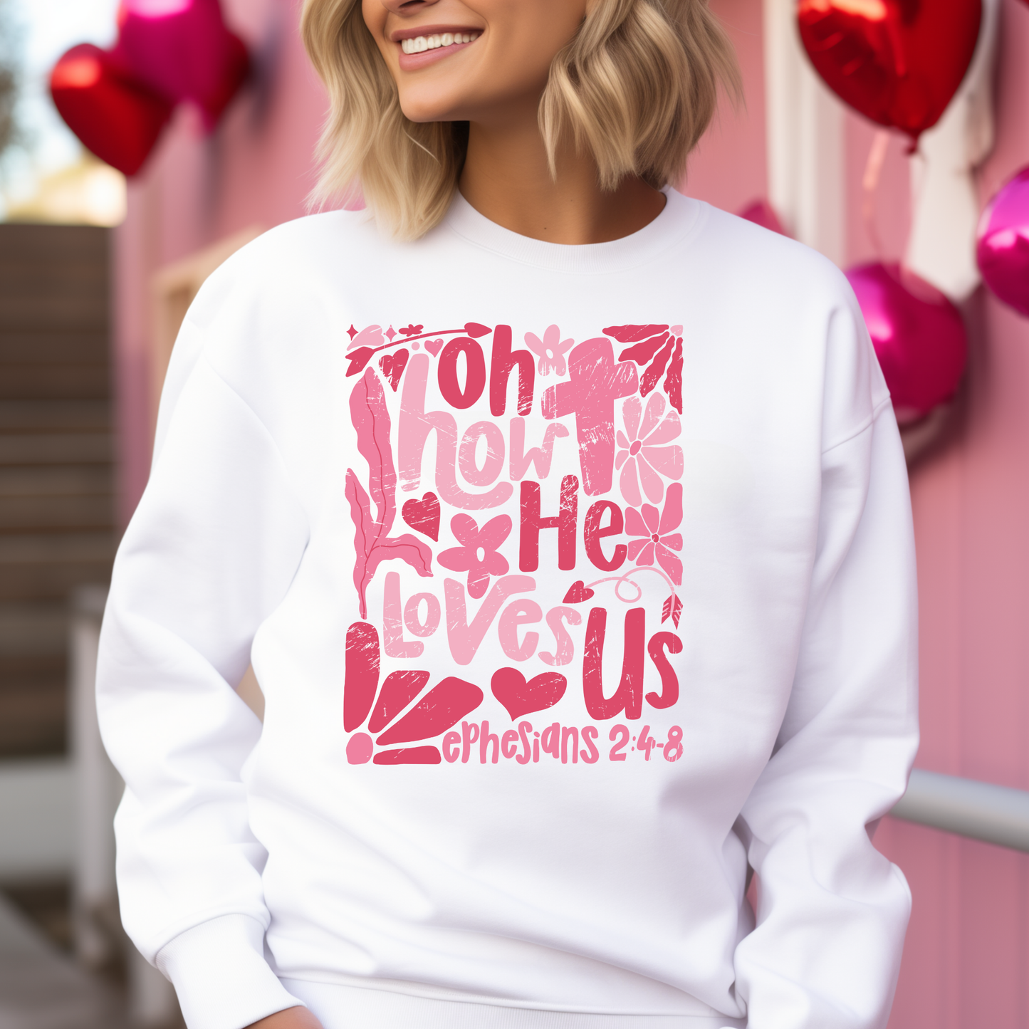 Oh How He Loves Us (Valentines) Ephesians 2:4-8 Full Color DTF Transfer