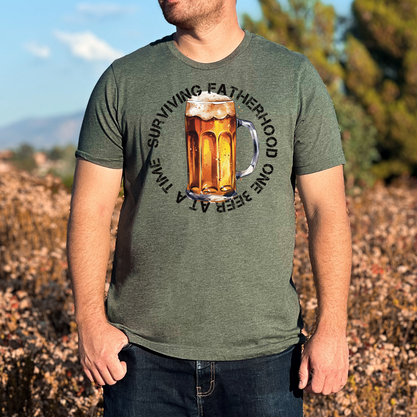 Surviving Fatherhood One Beer At A Time Full Color DTF Transfer