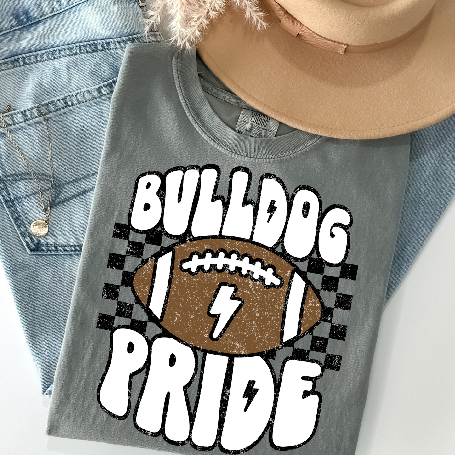 Bulldog Pride Football Full Color DTF Transfer
