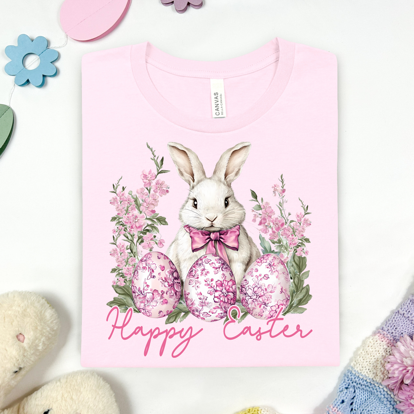 Happy Easter Bunny & Eggs Full Color DTF Transfer