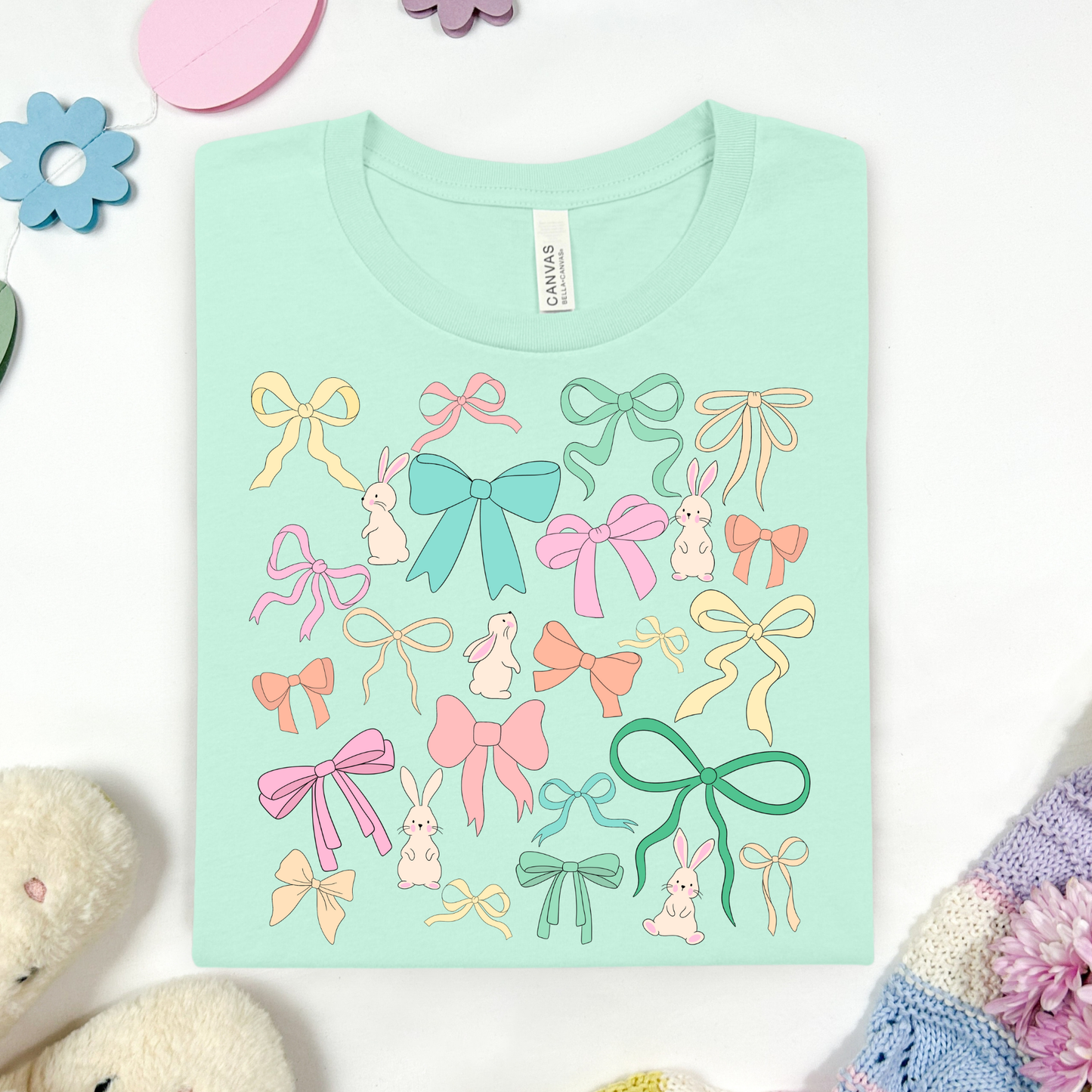 Easter Bunnies & Bows Full Color DTF Transfer