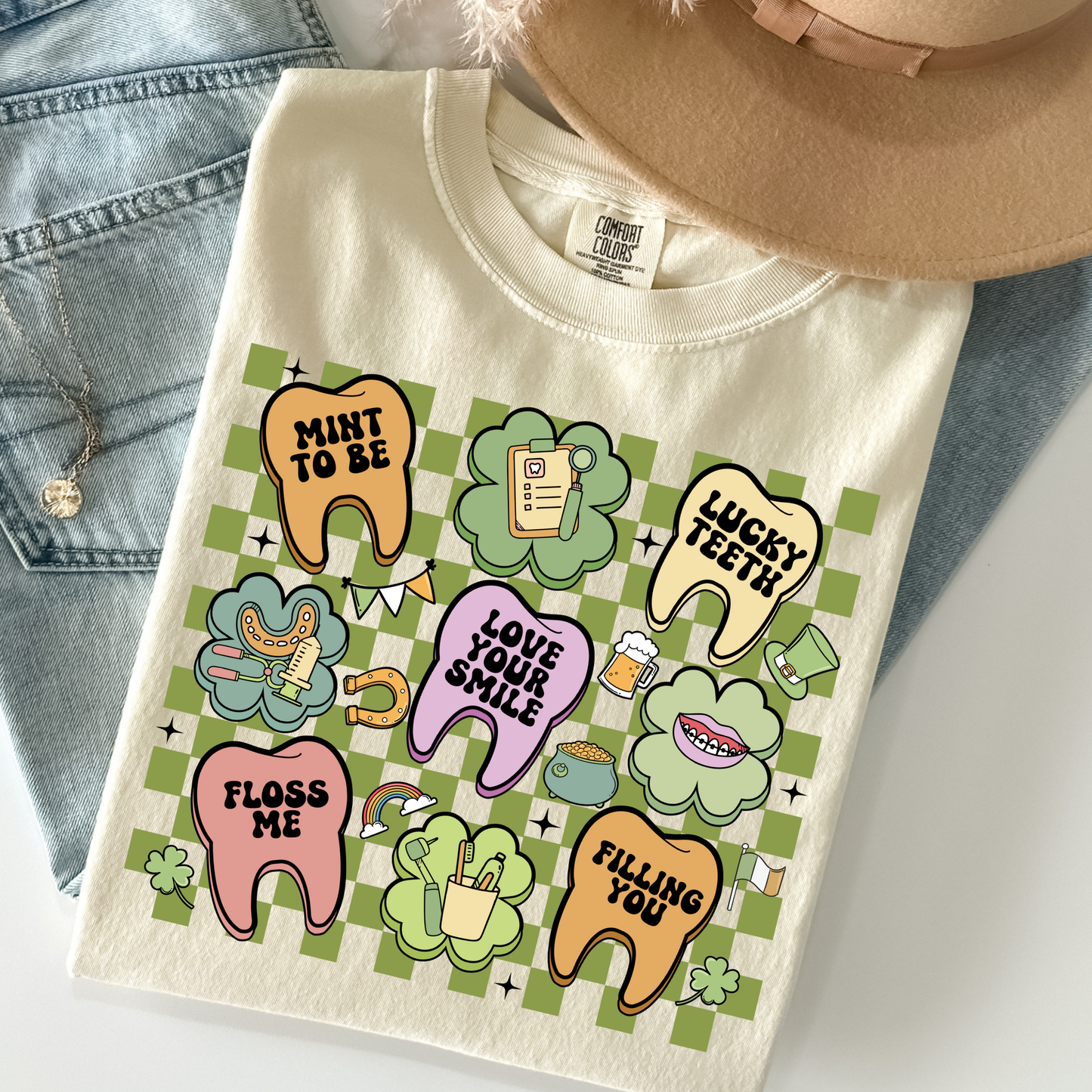 Dentist St Patrick's Day Icon Grid Full Color DTF Transfer