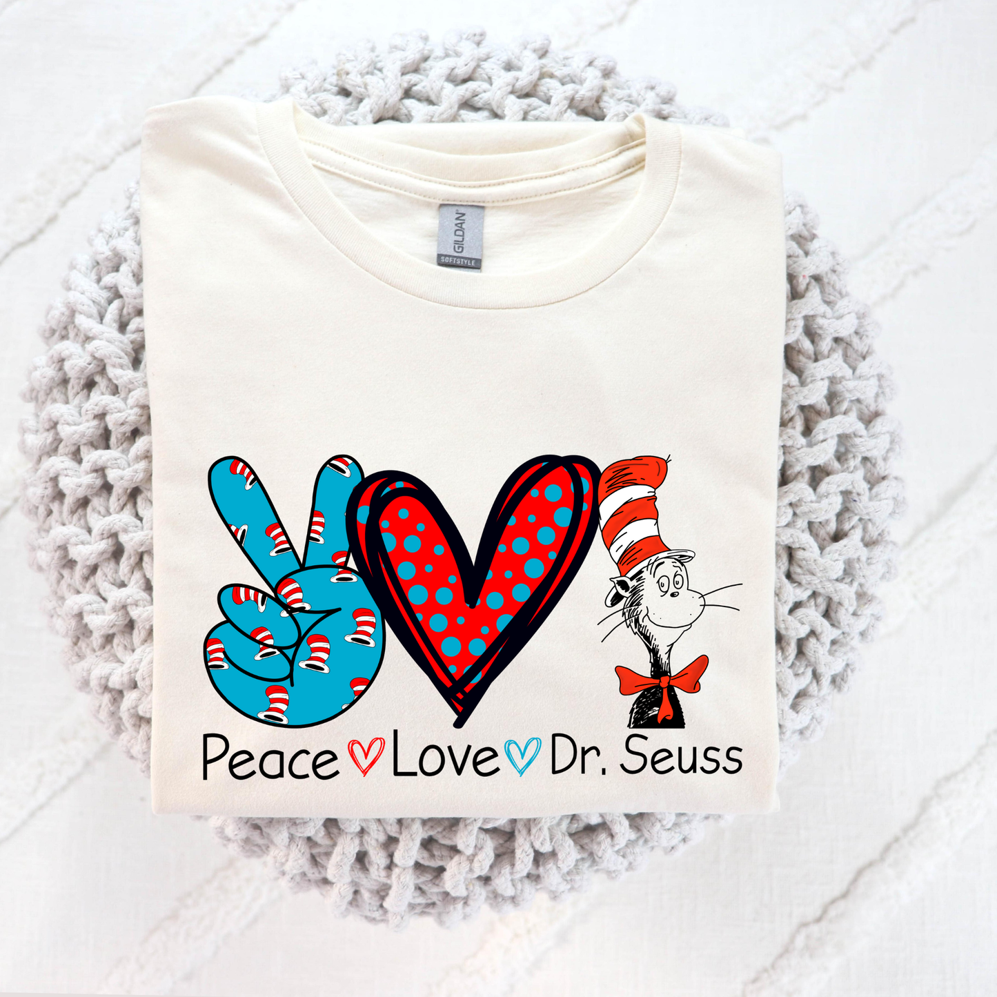 Peace Love Dr. Seuss (Read Across America Day) Full Color DTF Transfer