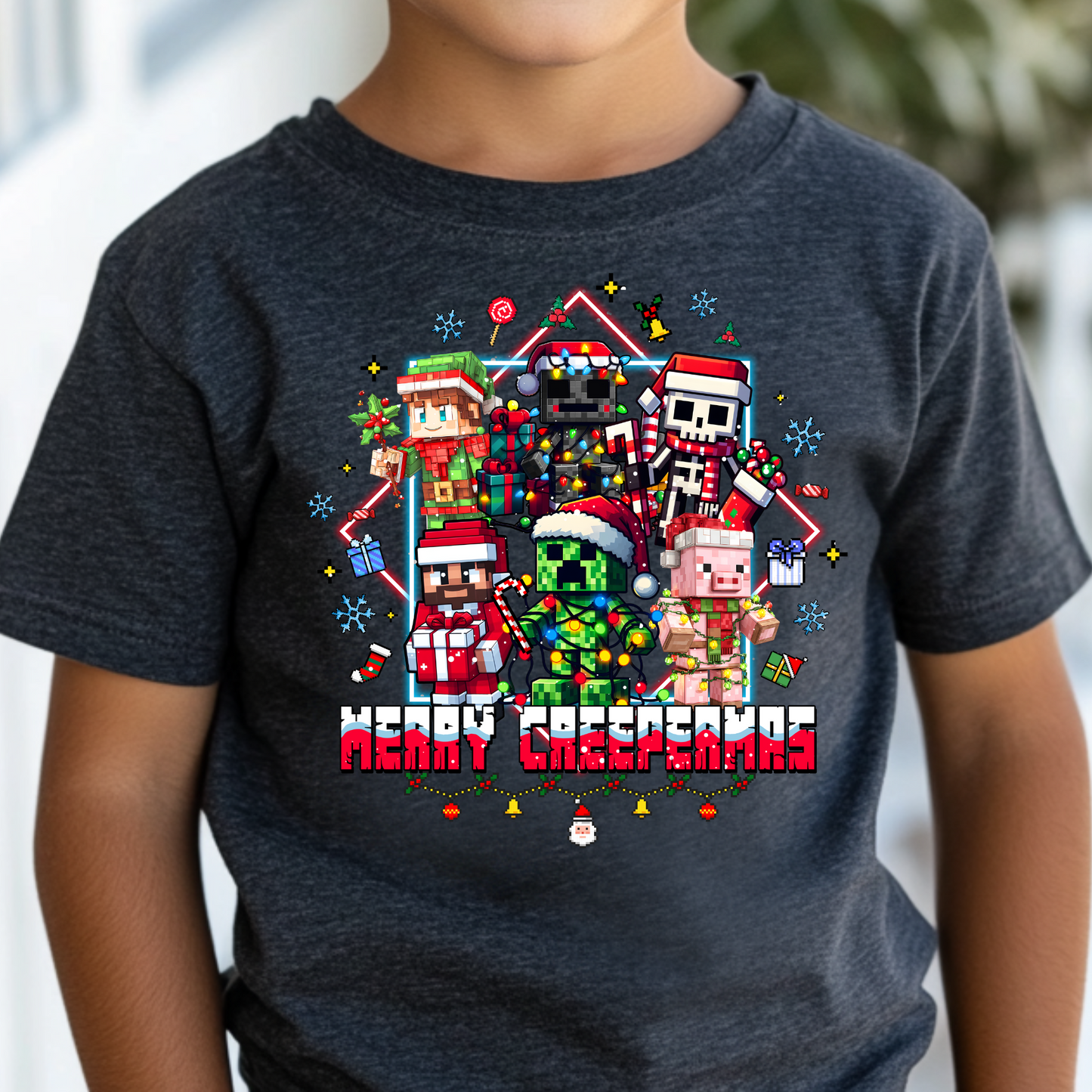 Merry Creepermas (Minecraft) Full Color DTF Transfer