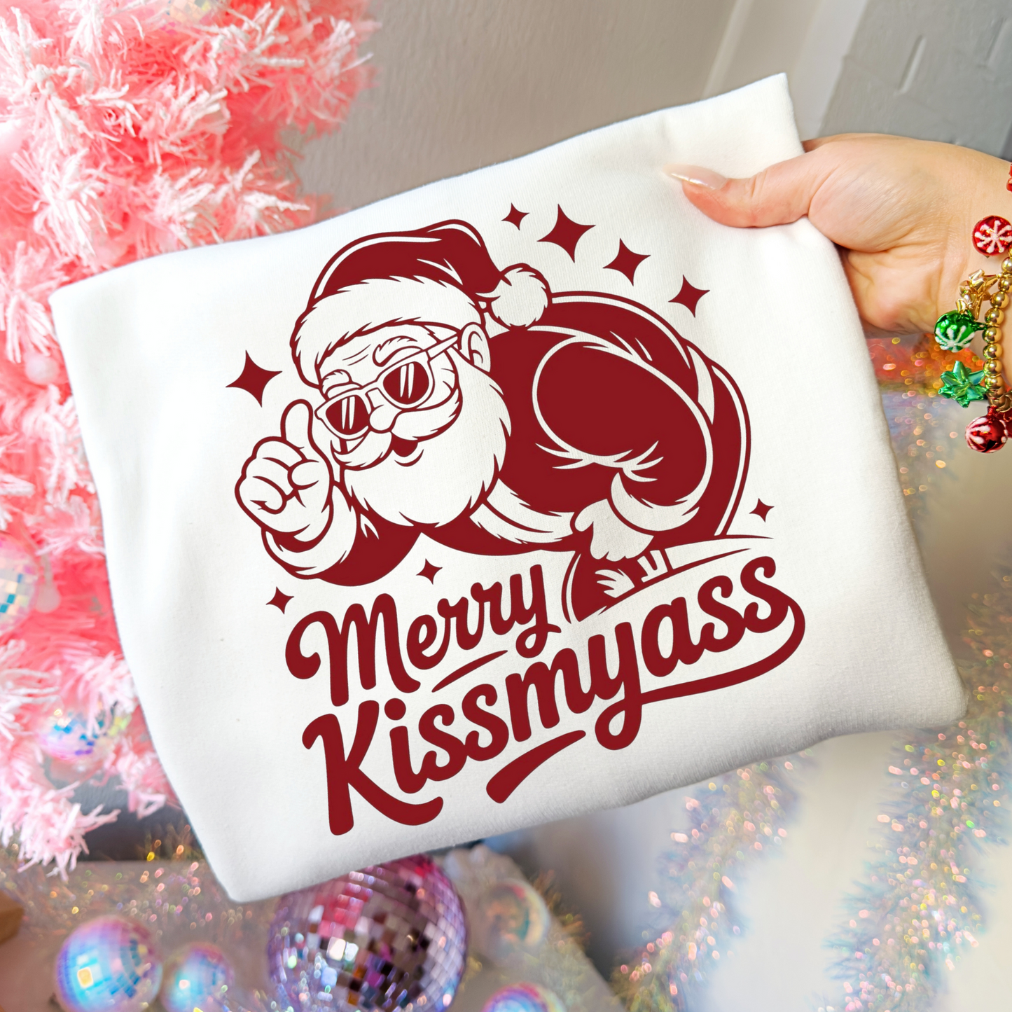 Merry Kiss My Ass Full Color DTF Transfer