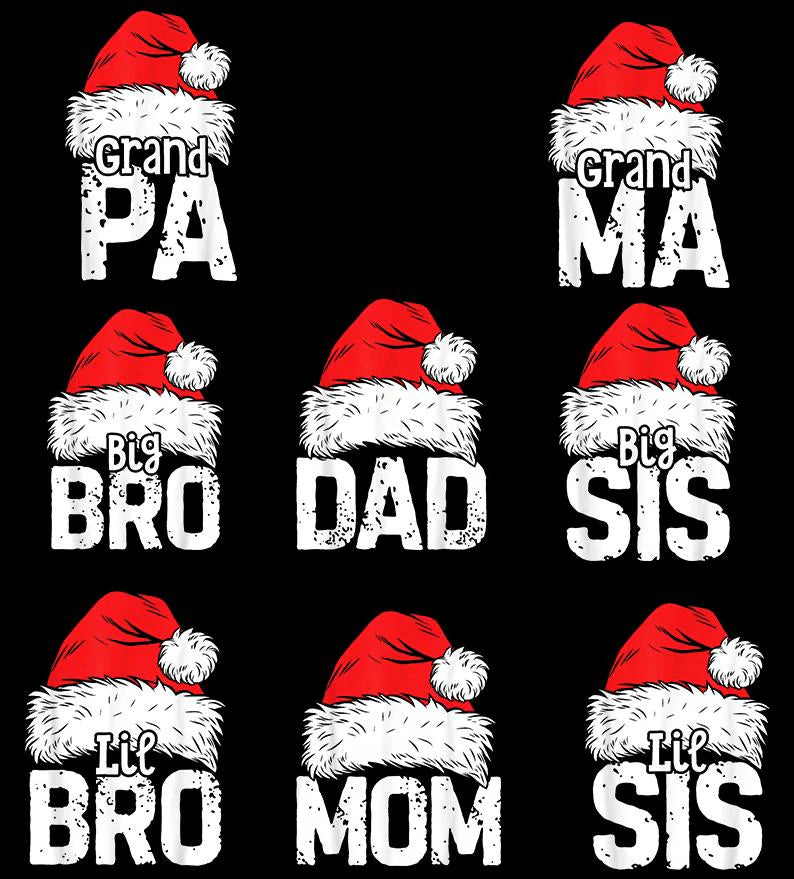 Family Christmas Santa Hat (Multi Options) Full Color DTF Transfer
