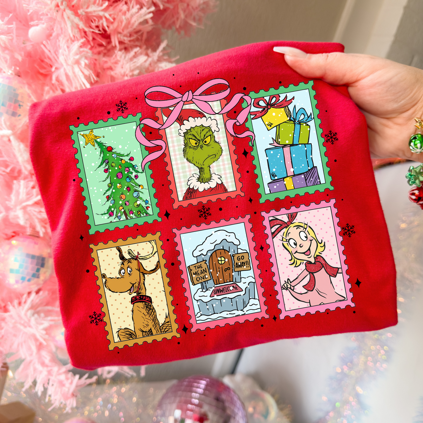 Grinch Stamps Full Color DTF Transfer