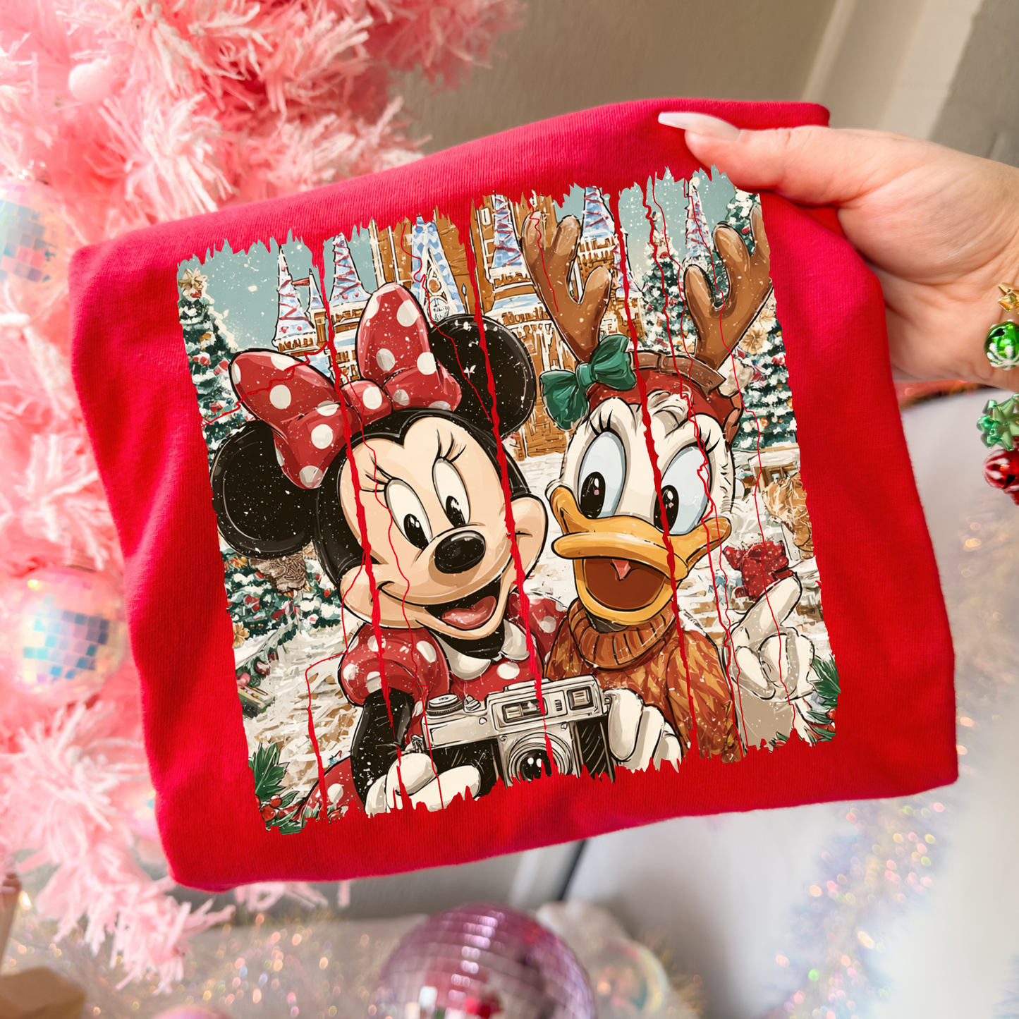 Minnie & Daisy Christmas Full Color DTF Transfer
