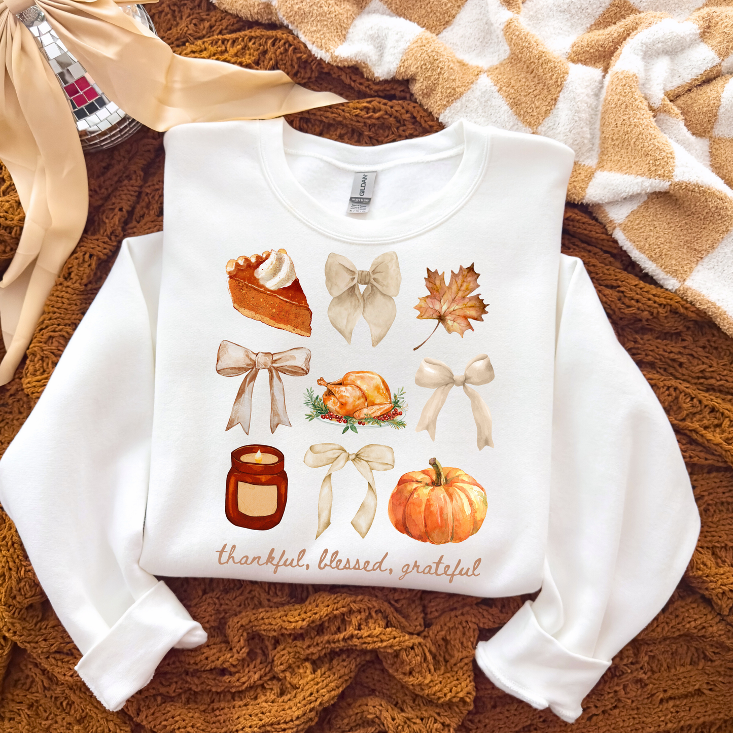 Thankful Blessed Turkey (Thanksgiving Icons) Full Color DTF Transfer