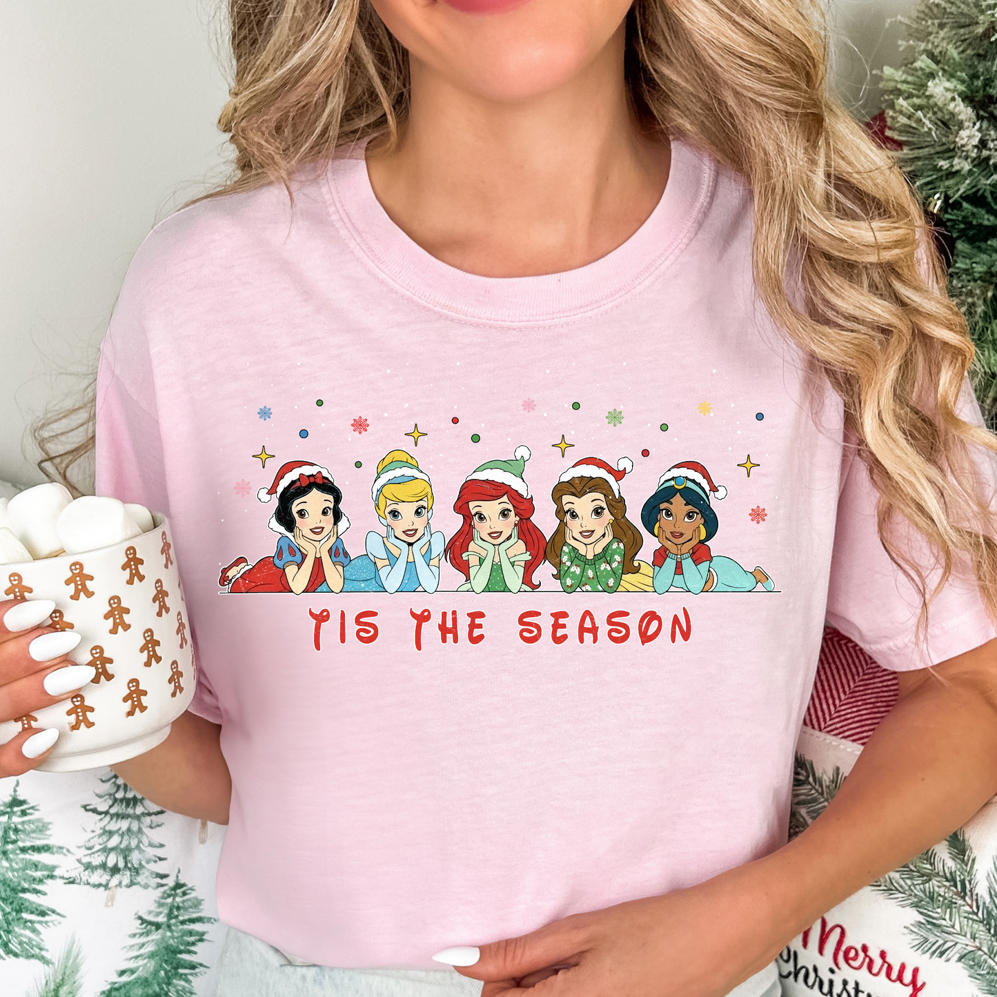 Tis The Season Disney Princess Full Color DTF Transfer