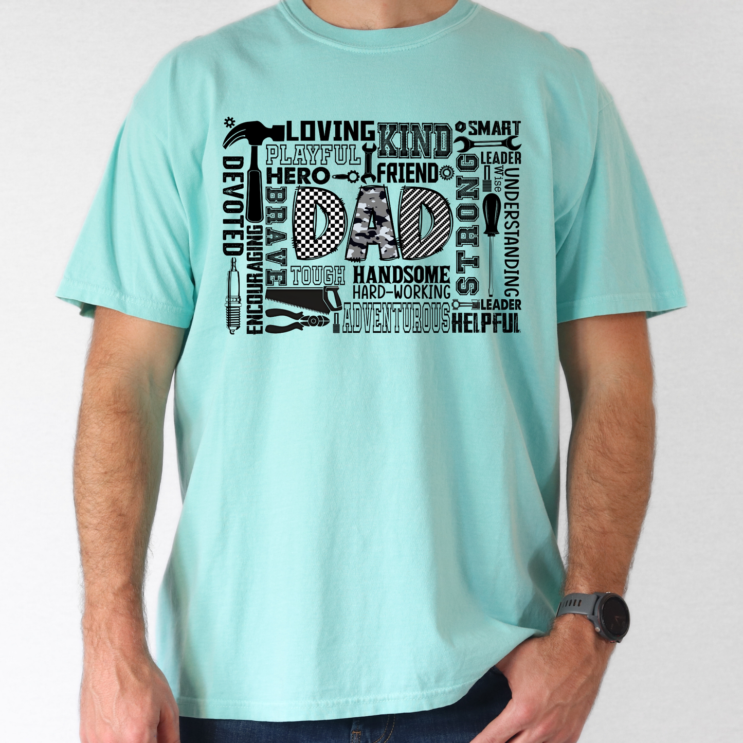 Dad (Text Collage) Full Color DTF Transfer