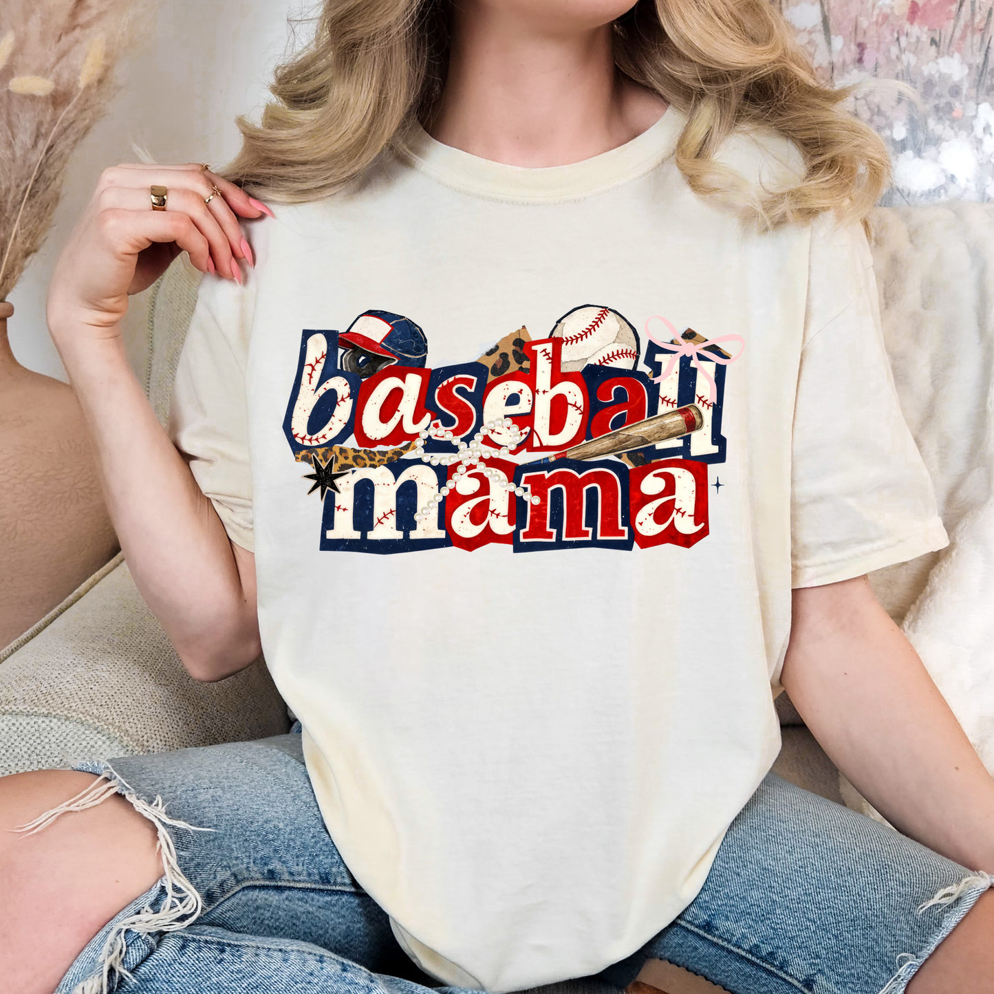 Baseball Mama Scrapbook Full Color DTF Transfer