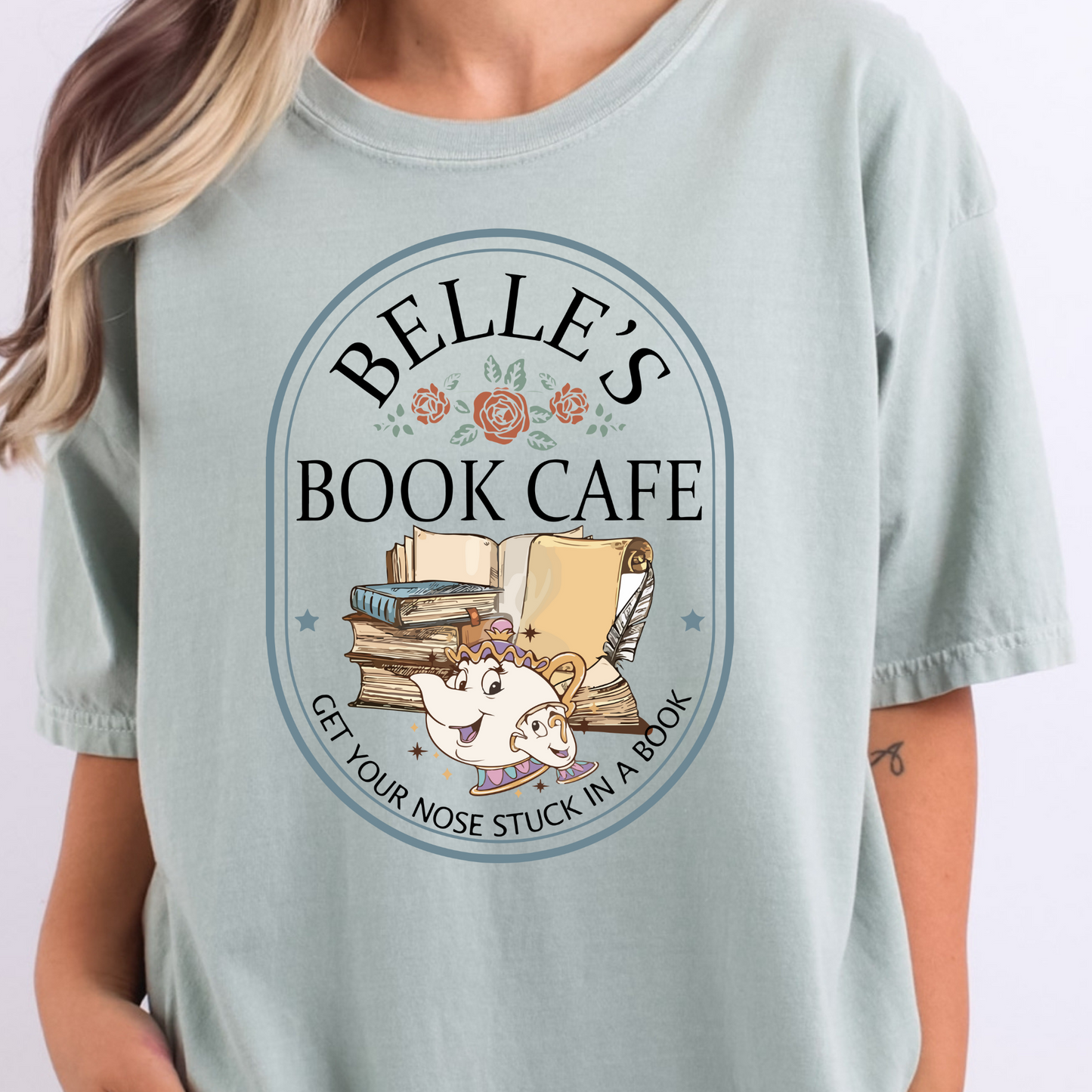 Belle's Book Cafe (Belle - Beauty and the Beast) Full Color DTF Transfer