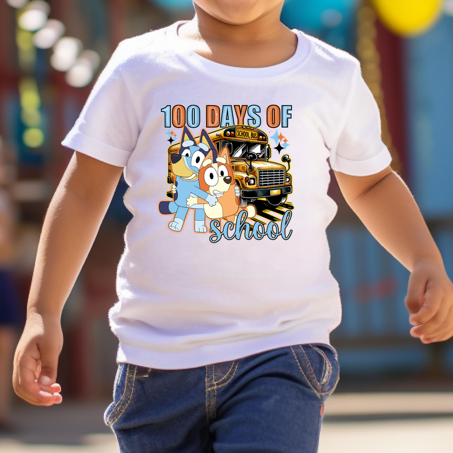 100 Days of School Bluey Full Color DTF Transfer