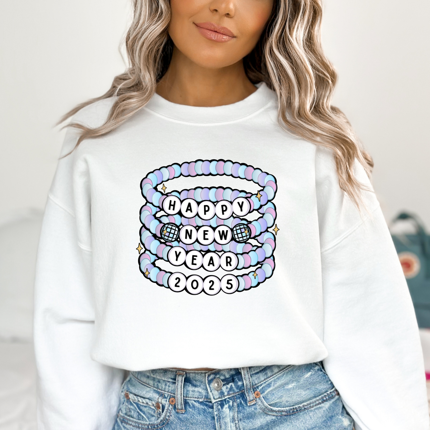 Happy New Year 2025 Friendship Bracelets Full Color DTF Transfer