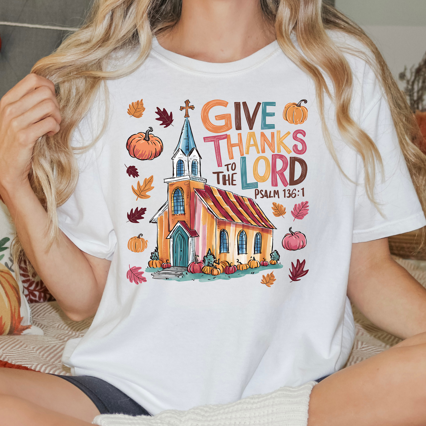 Give Thanks to the Lord Full Color DTF Transfer