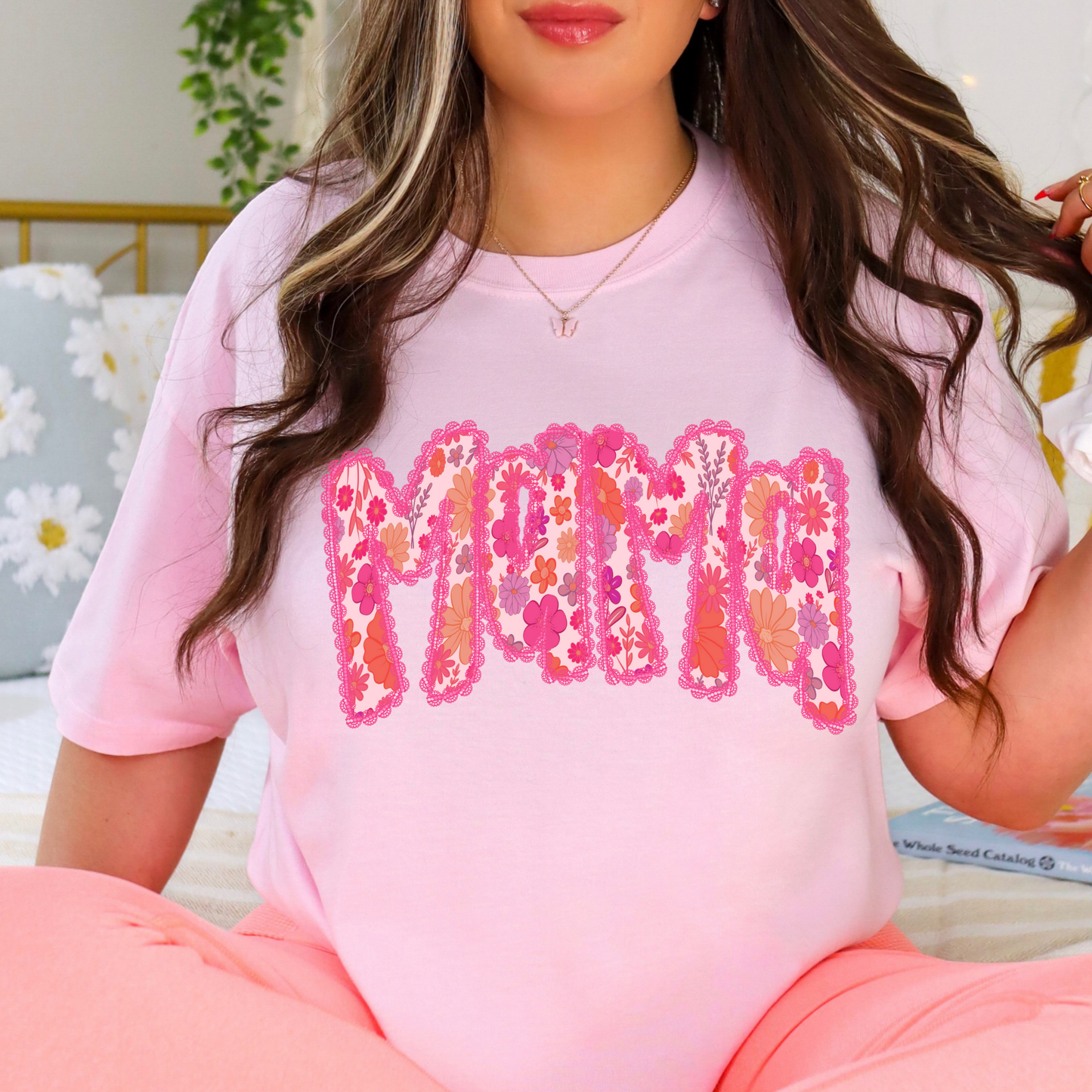 Floral Lace Mama Full Color DTF Transfer