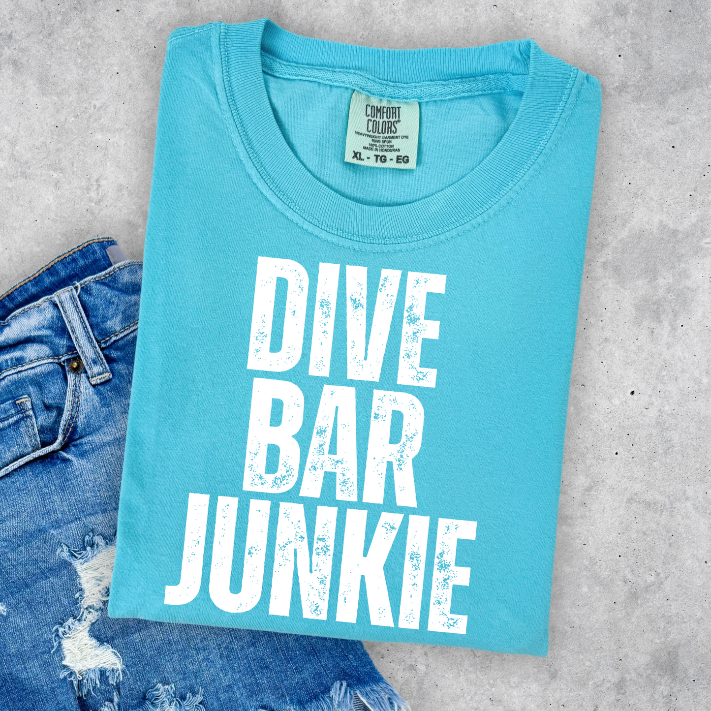 Dive Bar Junkie (Distressed) Full Color DTF Transfer