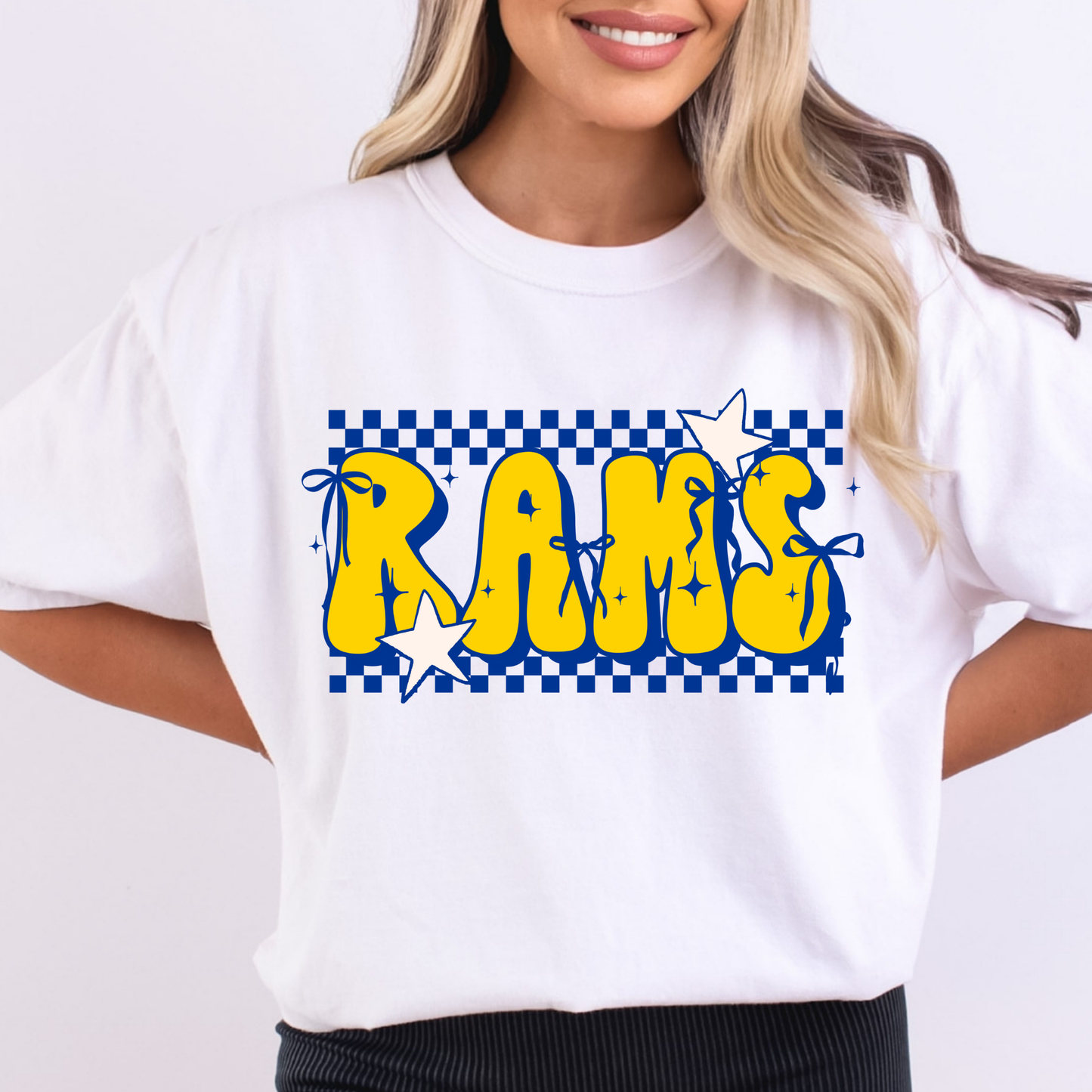 Checkered Bordered Team Name (2026 Playoff Teams) Full Color DTF Transfers