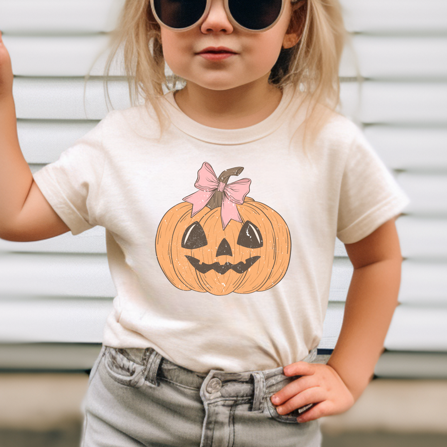 Pumpkin w/Bow Full Color DTF Transfer