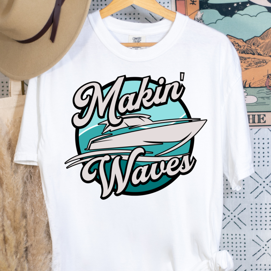 Makin' Waves (Boat) Full Color DTF Transfer