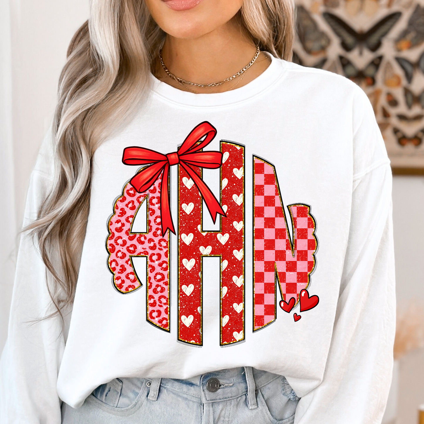 Valentine Monogram Full Color DTF Transfer