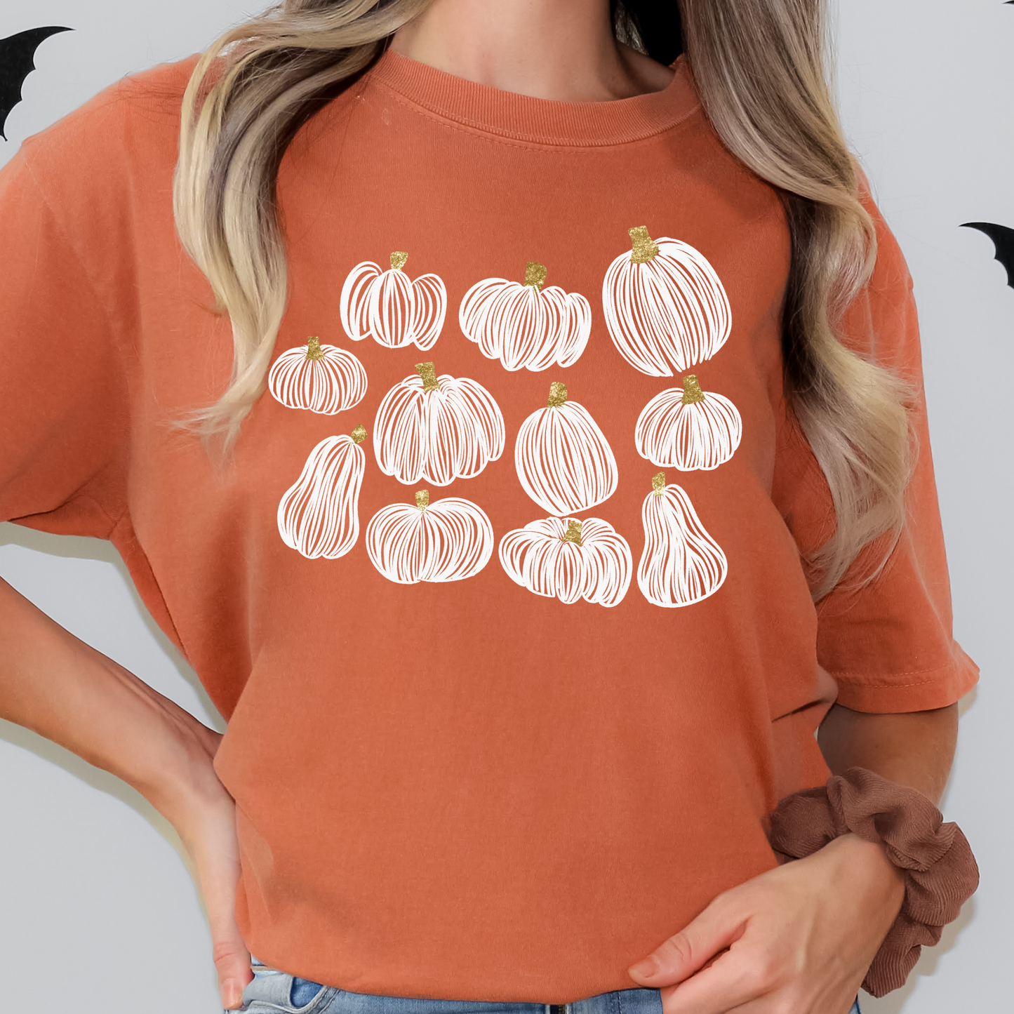 Sketch Pumpkins Full Color DTF Transfer