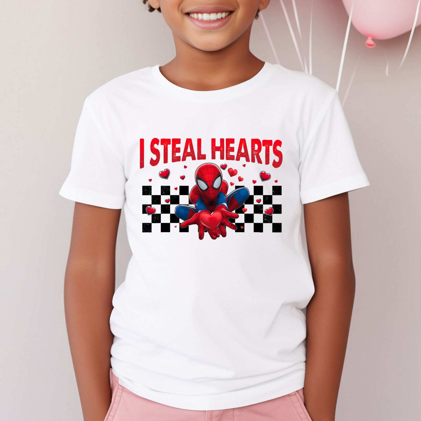 I Steal Hearts Spiderman Full Color DTF Transfer