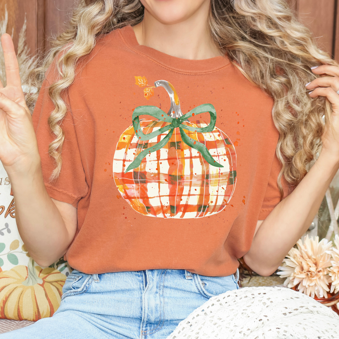 Splatter Pumpkin Full Color DTF Transfer