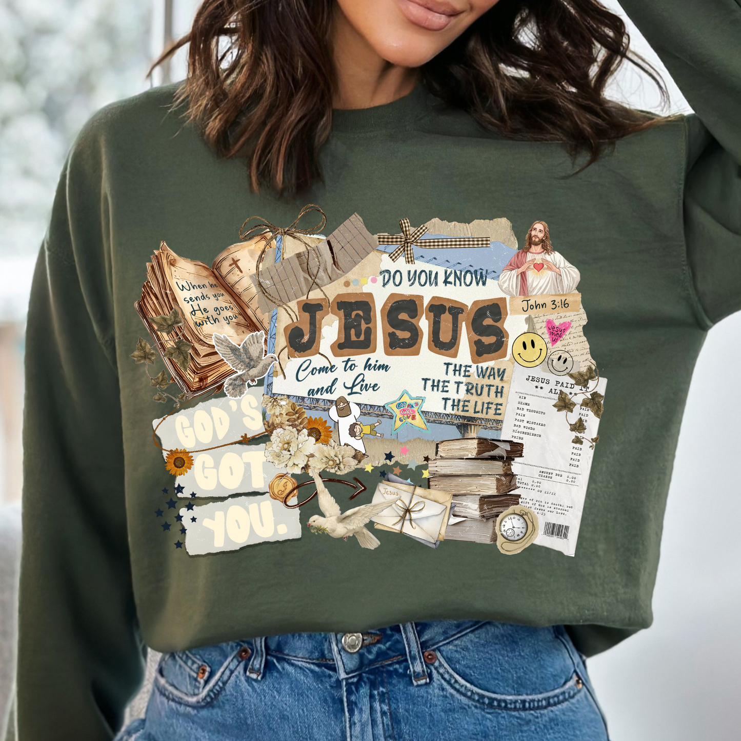Do You Know Jesus Collage Full Color DTF Transfer