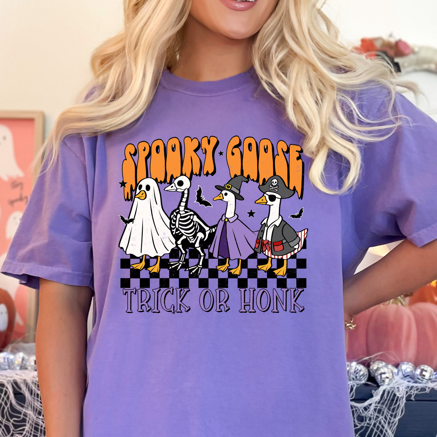 Spooky Goose Trick Or Honk Full Color DTF Transfer