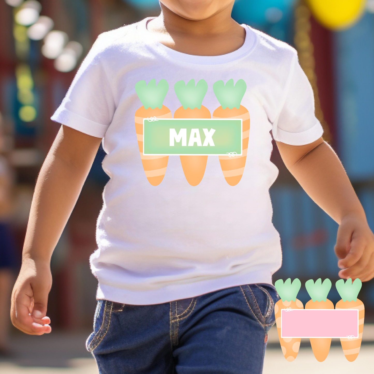 Personalized Easter Carrots Full Color DTF Transfer