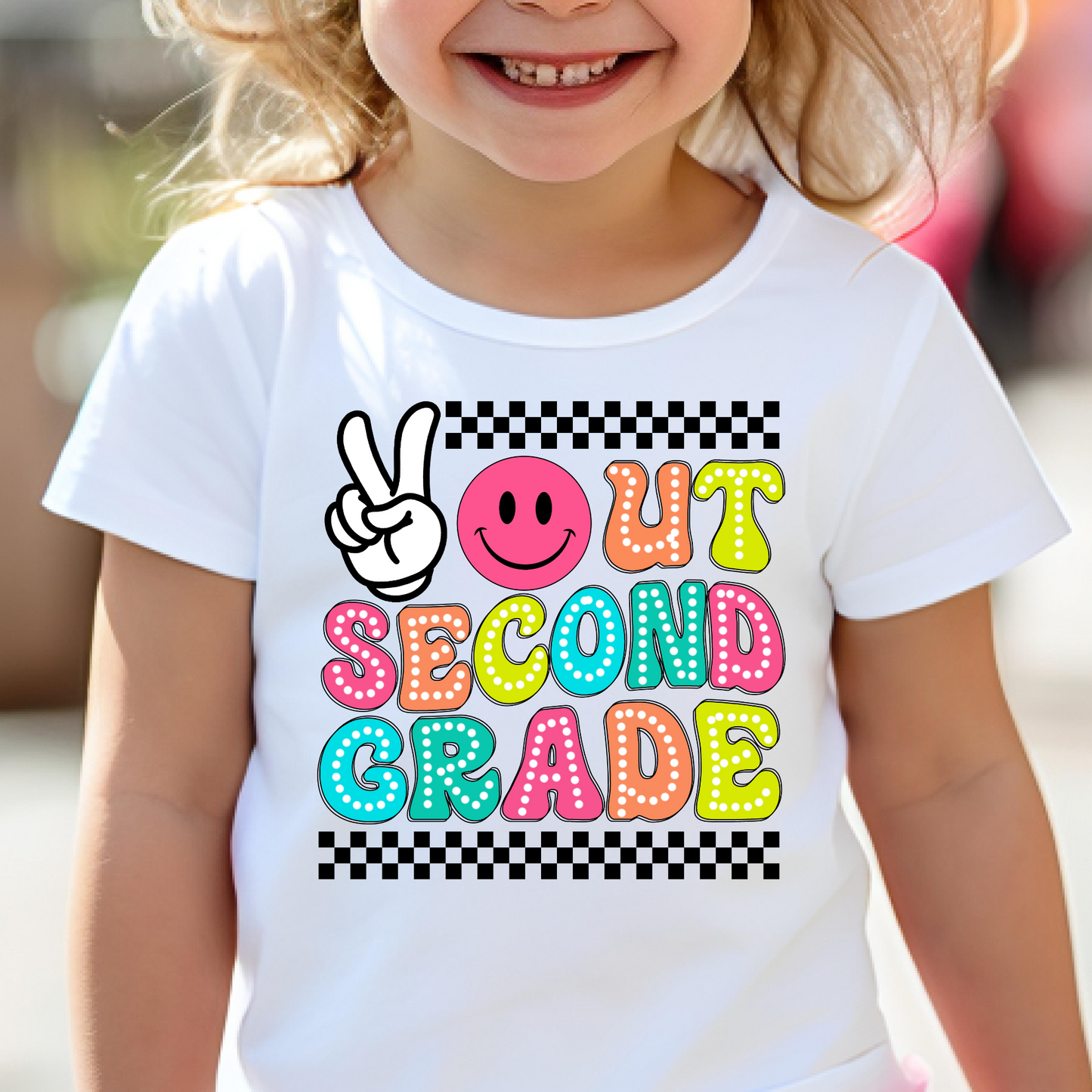 Peace Out School (MULTI GRADE OPTIONS) Full Color DTF Transfer