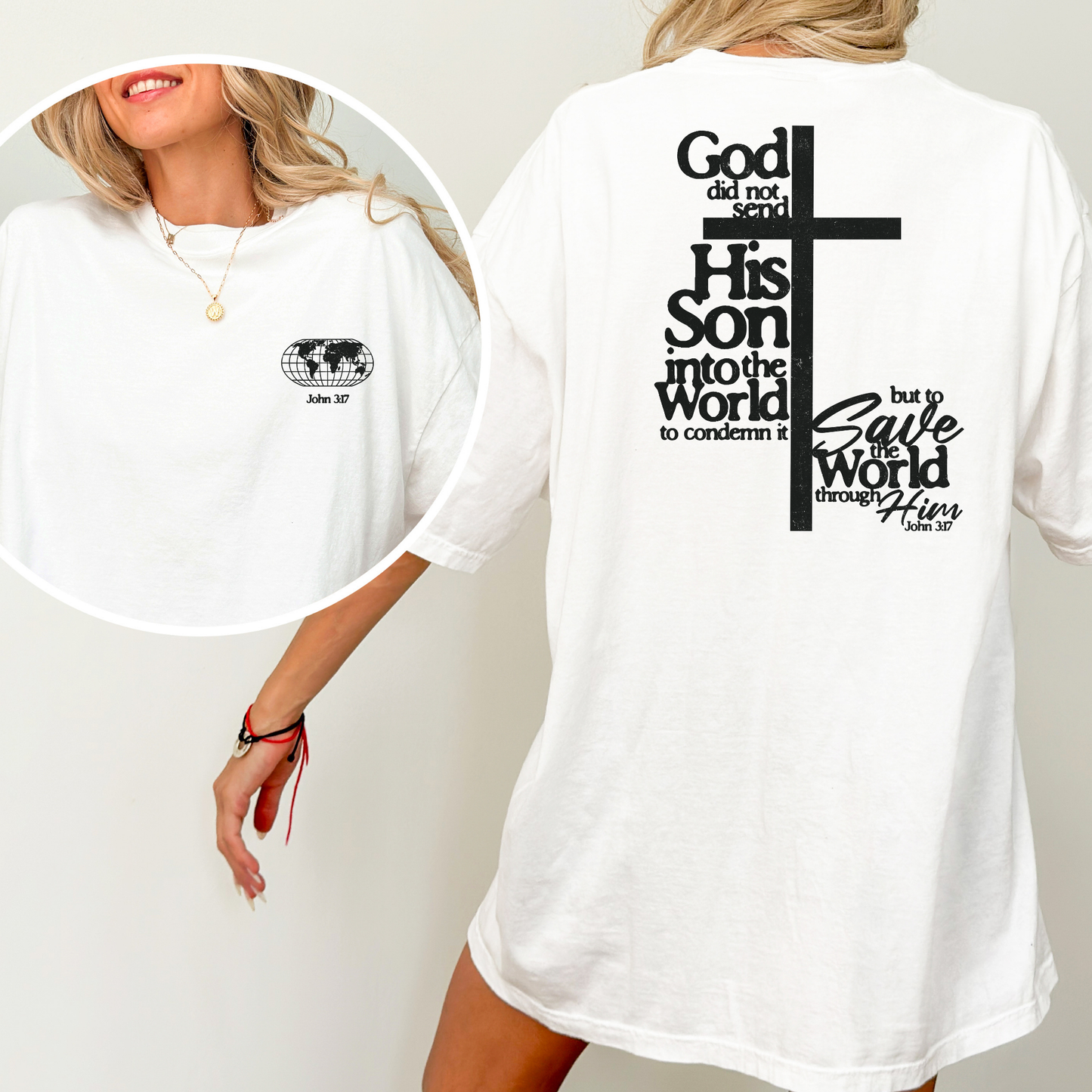 God Did Not Send His Son Into.... John 3:17 Full Color DTF Transfer